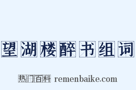 望湖楼醉书组词是什么意思的图片